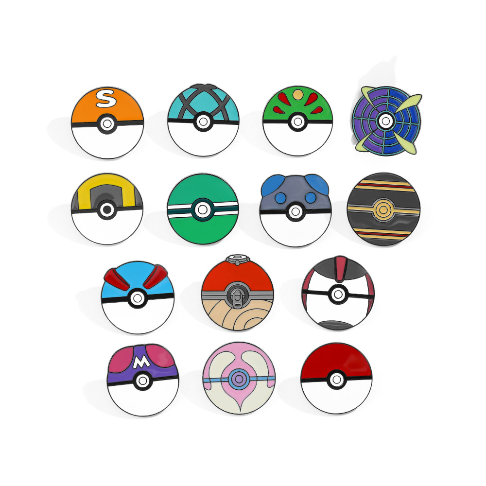 Pokeball Cosplay Prop - Pins de Esmalte de Desenho Animado