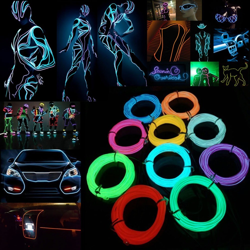 Fulgor el fio cabo led neon fe - Led El Wire avaliação e preço