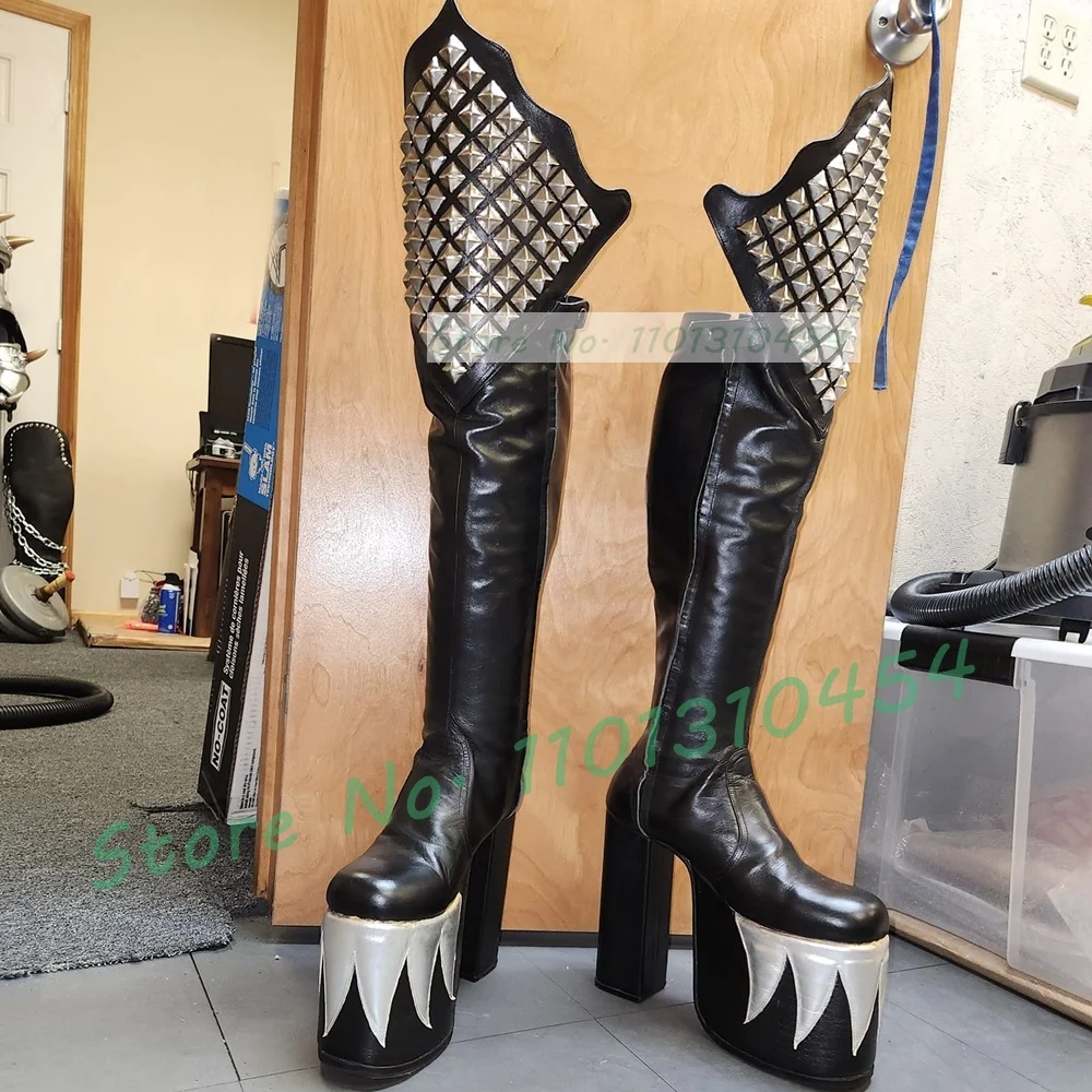 Preto joelho alta plataforma d - Cosplay Flame Prop avaliação e preço